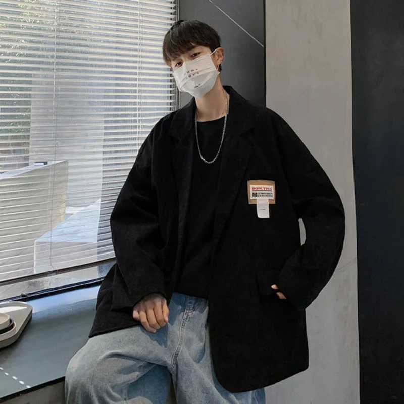Мужской вельветовый пиджак свободная повседневная куртка новый дизайн ярлыков