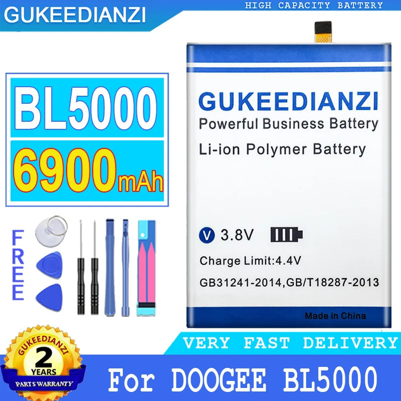 

6900mAh Mobile Phone Battery BL 5000 For DOOGEE BL5000 Rechargeable Batteries Bateria with Free Tools