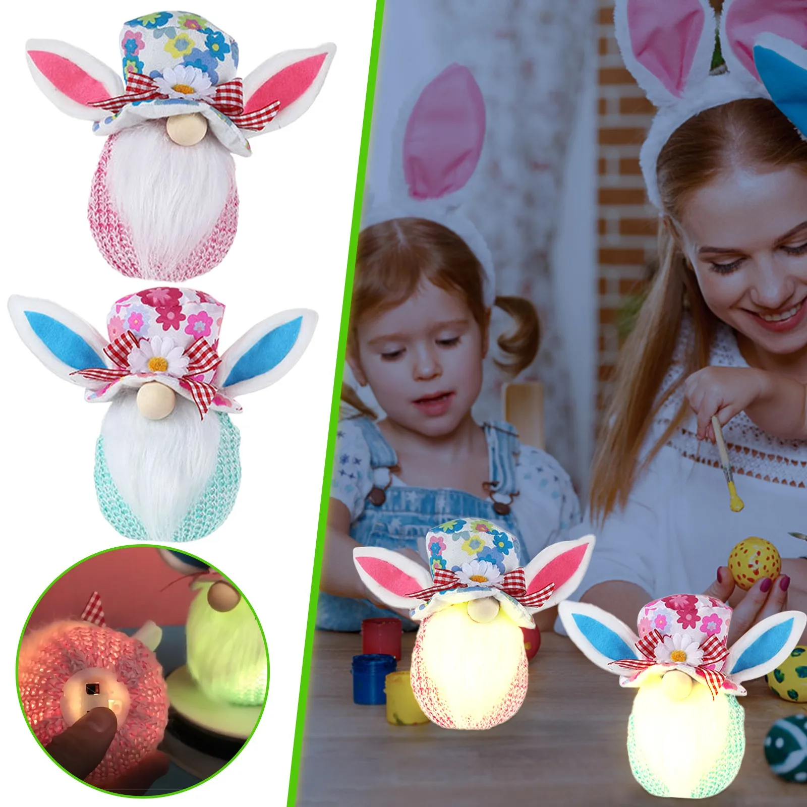 

Пасхальные украшения без лица, карликовые украшения, кролик, h-кукла, кукла, Йога, домашний декор, статуя