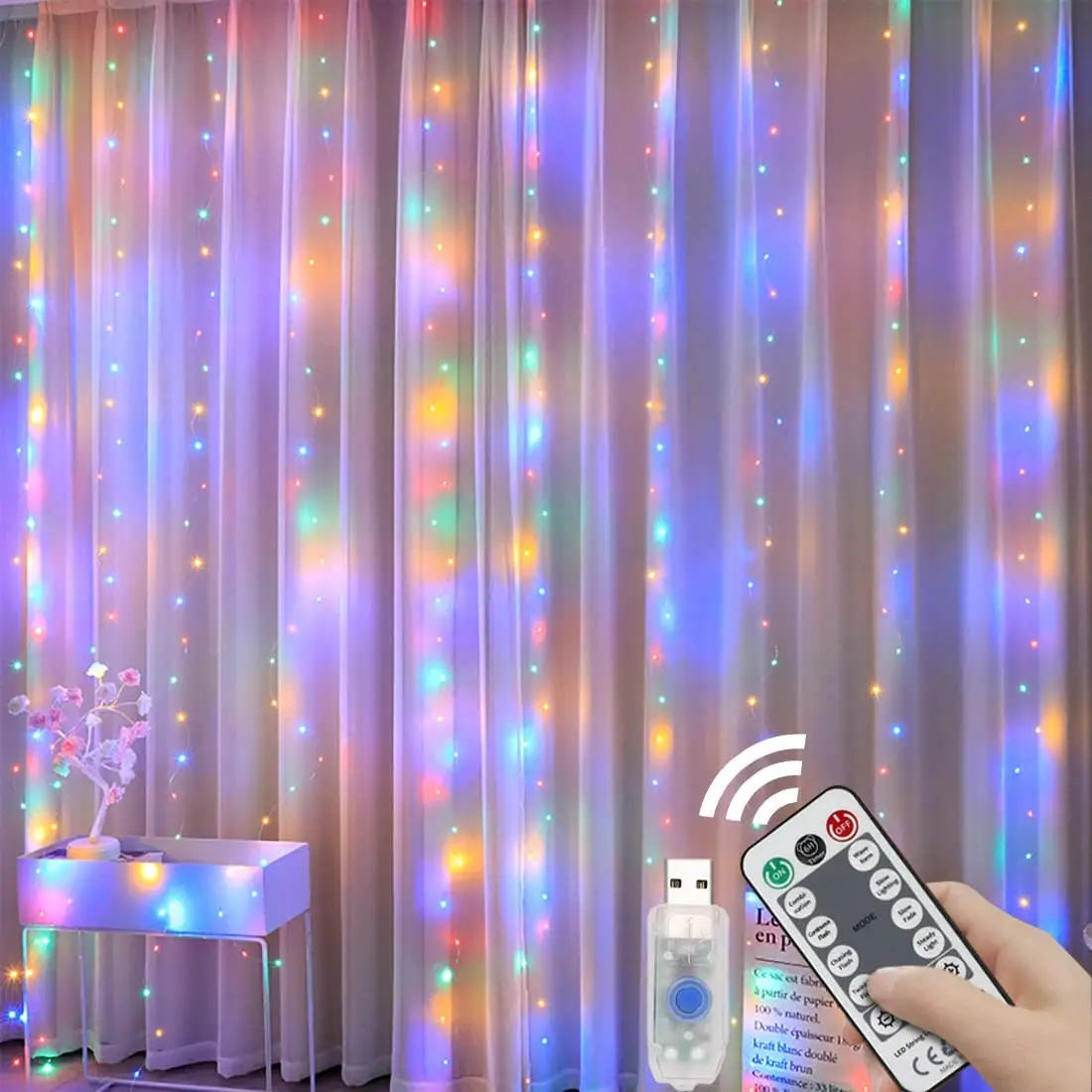

3x3M Led Festoon String Light Curtain Christmas Wedding Holidays Lamp New Year Garland Navidad 2023 Christmas Ations for Home