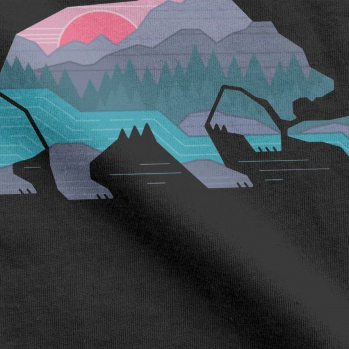 Футболка мужская хлопковая с круглым вырезом забавная тенниска медведя майка