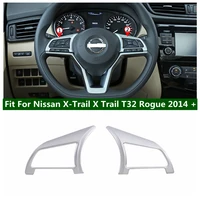auto steering wheel cover trim 2pcs fit for nissan x trail x trail t32 rogue 2014 2020 matte carbon fiber look interior