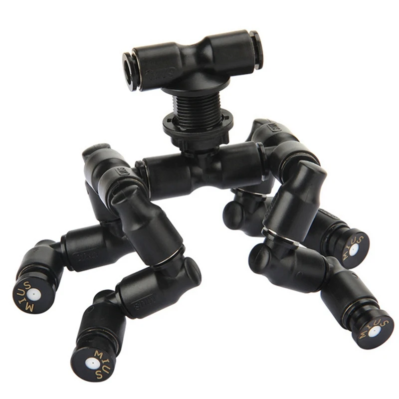 

MIUS Reptiles Fogger Mist Sprinkler Rainforest Tank 360 Adjustable Aquarium Aquatic Pet Cooling System,B