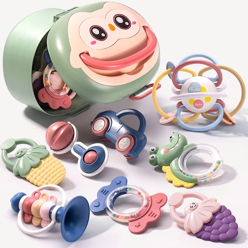 Мягкие детские погремушки силиконовый семейный набор игрушка для новорожденных