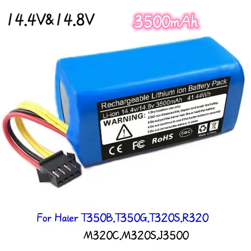 

2023 усиление 3500mah1865 0 литий-ионный 14,4 В/14,8 в для Haier T350B T350G T320S M320C M320S R320 QT35B J3C5LJ3500