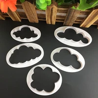 5pcs fondant fudge cutter cloud plastic chocolates cake cookie buscuit mold baking printing decorating tools kitchen accessories