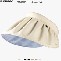 bisenmade empty hat for women summer outdoor hat fashion peaked cap casual fold visors anti ultraviolet sun hat 2022