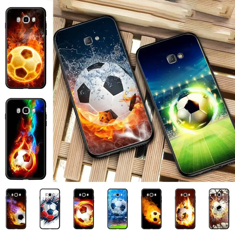 

Fire Football Soccer Ball Phone Case for Samsung J 2 3 4 5 6 7 8 prime plus 2018 2017 2016 core