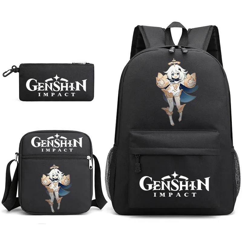 

Genshin Impact Keqing Backpack Schoolbag Shoulder Bag Pencil Case Gift for Kids Students