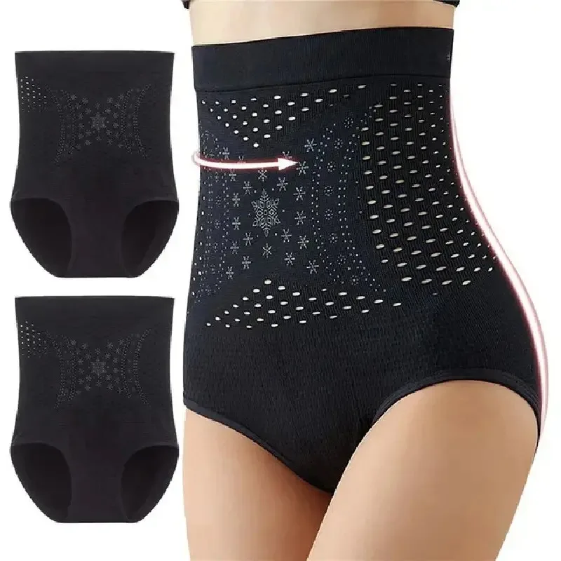 1 Article High-Waisted Body Shaper Panties Tummy Control Shapewear Fat Burning Waist Trainer Breathable Slimming Bodysuit Und