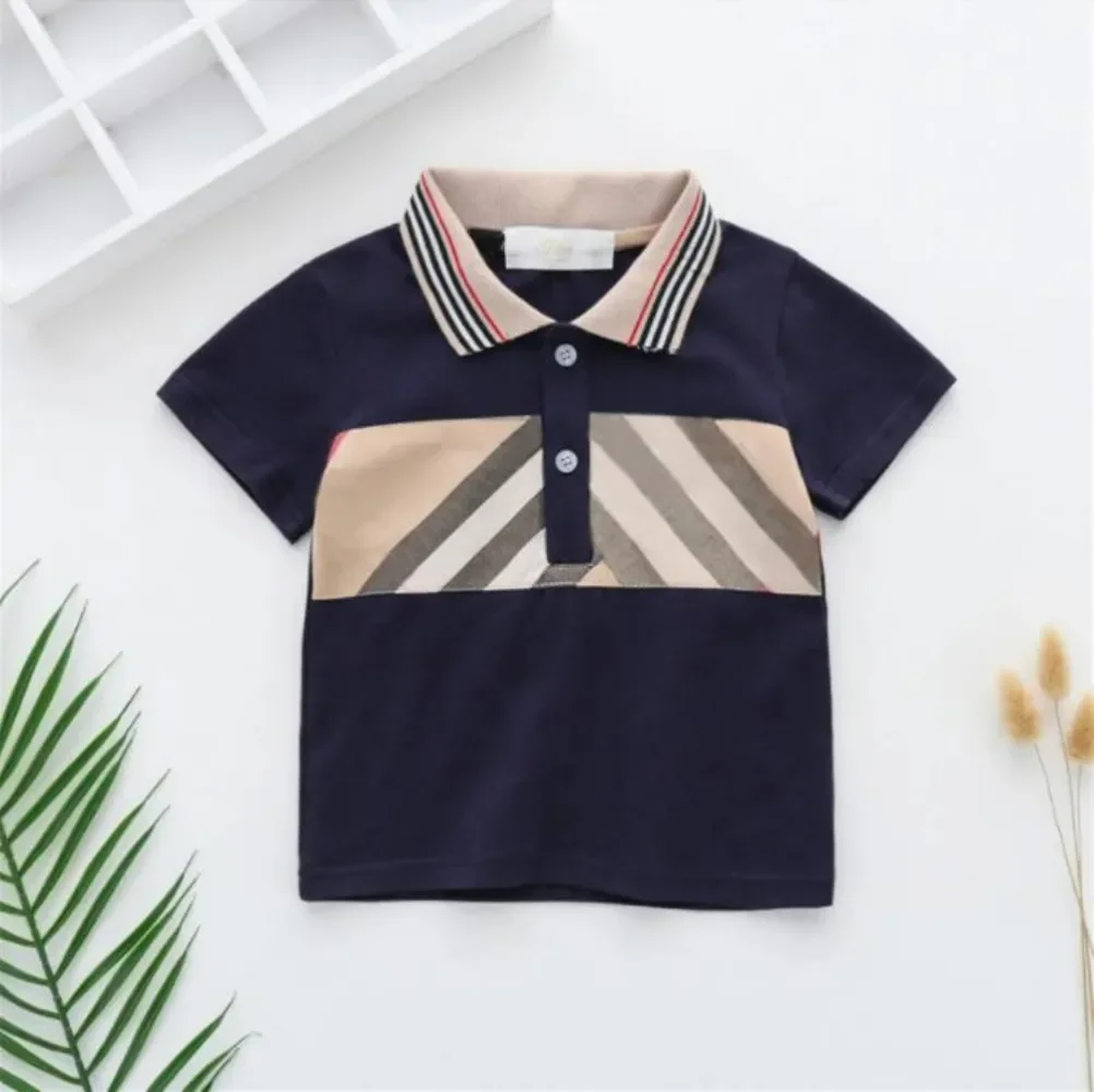 

Летняя Модная брендовая хлопковая футболка в полоску с коротким рукавом для мальчиков и девочек, детские топы, новая стильная детская одежда