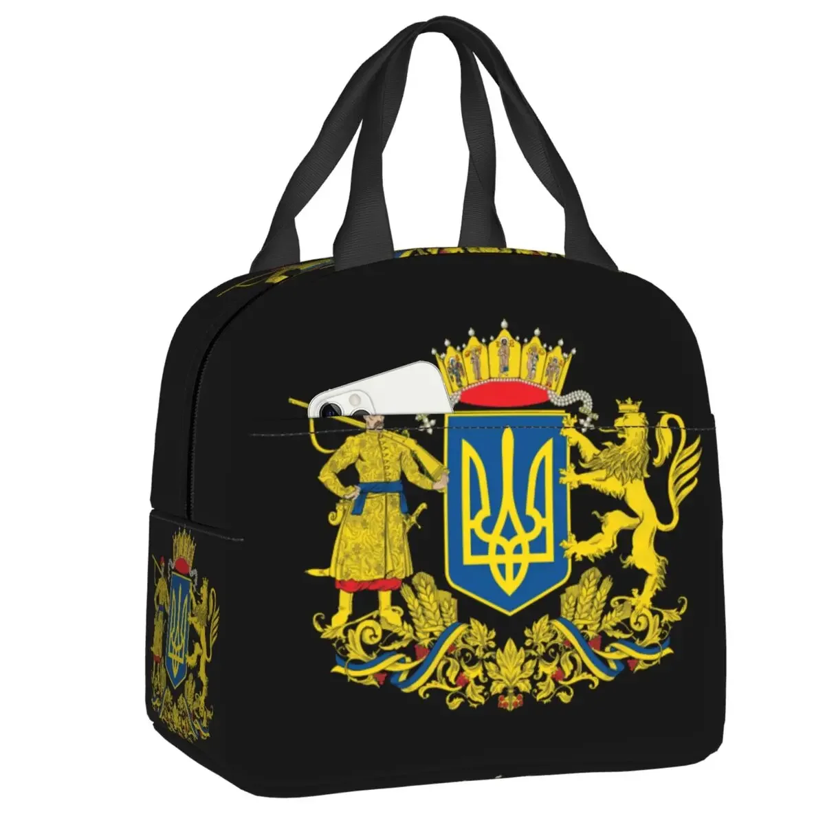 

Герб Украины, сумка для ланча для кемпинга, путешествий, украинский флаг, термоохладитель, изолированный Ланч-бокс для женщин, детские пищевые пакеты