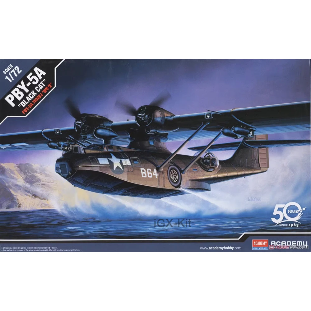 Academy 12487 масштаб 1/72 PBY-5A Catalina Black Cat противоподводной самолет хобби ремесленная