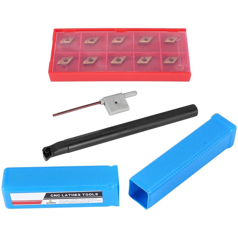 12 шт. твердосплавные вставки Dcmt0702 + расточная оправка S12M-Sducr07 150 мм с гаечным