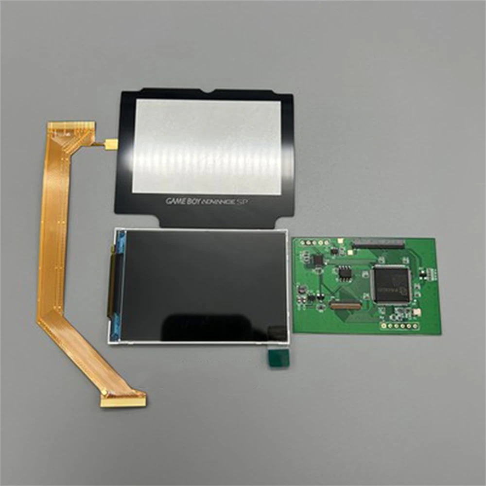 

New High Brightness IPS LCD Screen for GAMEBOY ADVANCE SP GBASP Point to Point Mirror/Full Fit Warm Color Temperature LCD Screen