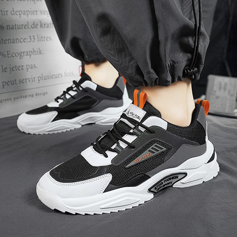 

Men's Platform Sneakers Breathable Cool Men Chunky Shoes Trainers Men Sneakers Tenis Lace Up Shoes for Men