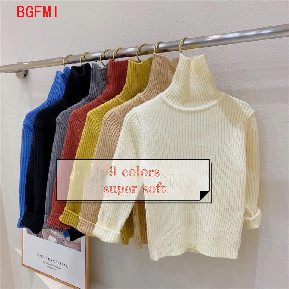 

Korean Kids Pullover 1-7Yrs Autumn Baby Boys Girls Turtleneck Sweaters Winter Knitted Bottoming Boys Sweaters Vetement Enfant