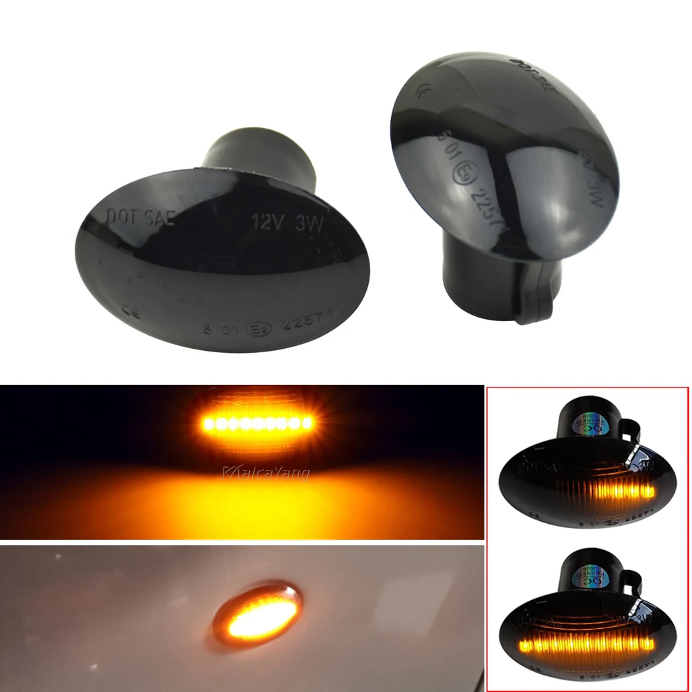 

For FIAT 4S 63 3P NUOVA 500 ABARTH Ford KA DESDE Lancia YPSILON Maserati Sequential Flashing LED Turn Signal Side Marker Light
