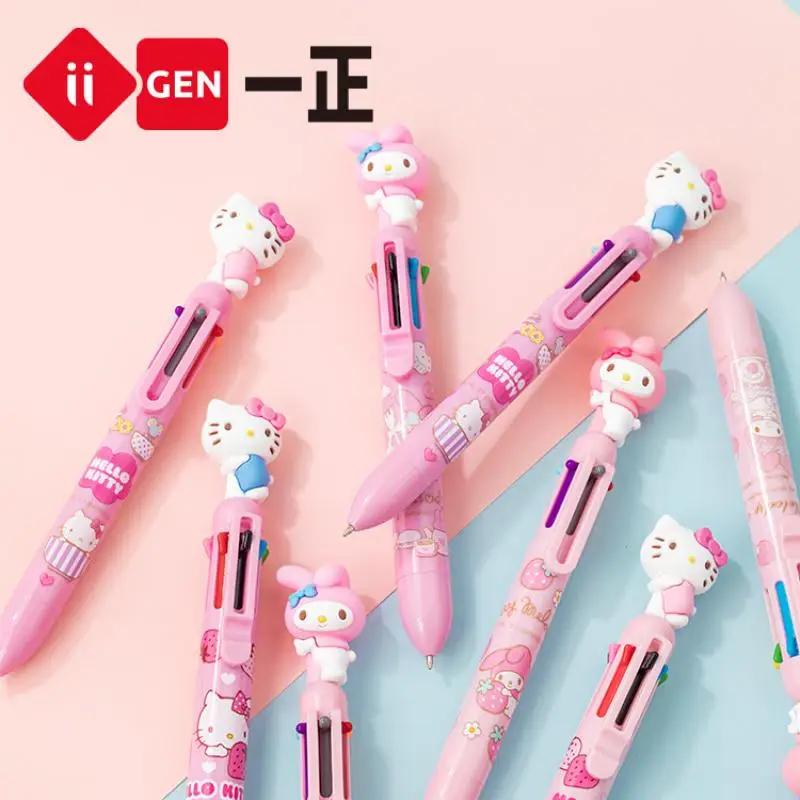 

Мультяшная Sanrioed My Melody Kawaii 6 цветов канцелярские маркеры Ins девушка сердце Китти кошка цветная ручная ручка шариковая ручка подарки