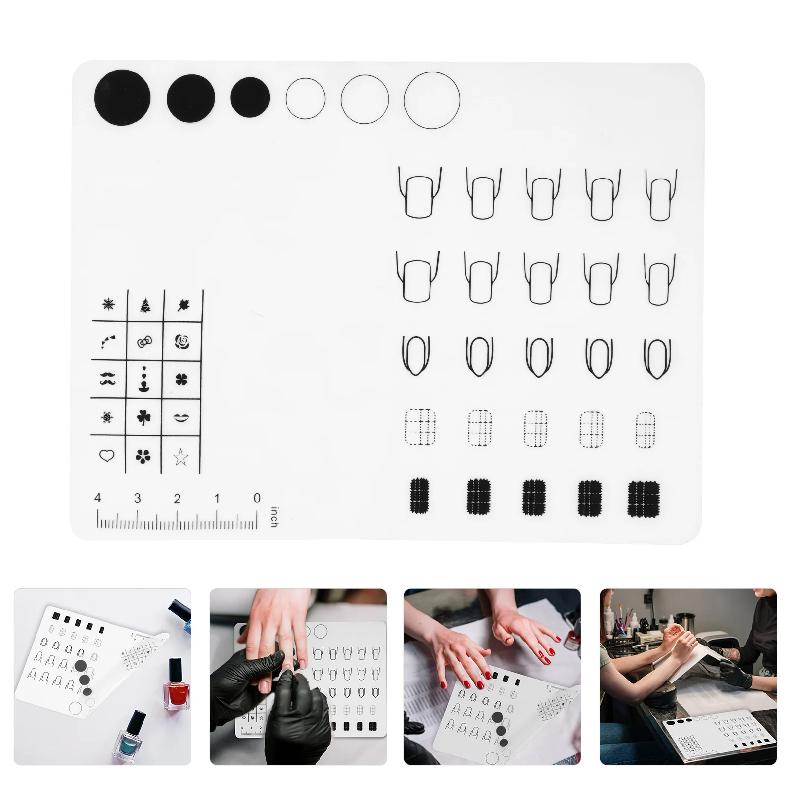 

Silicone Manicure Pad Nail Mat Mats Salon Supply Practice Plate Training Stamping