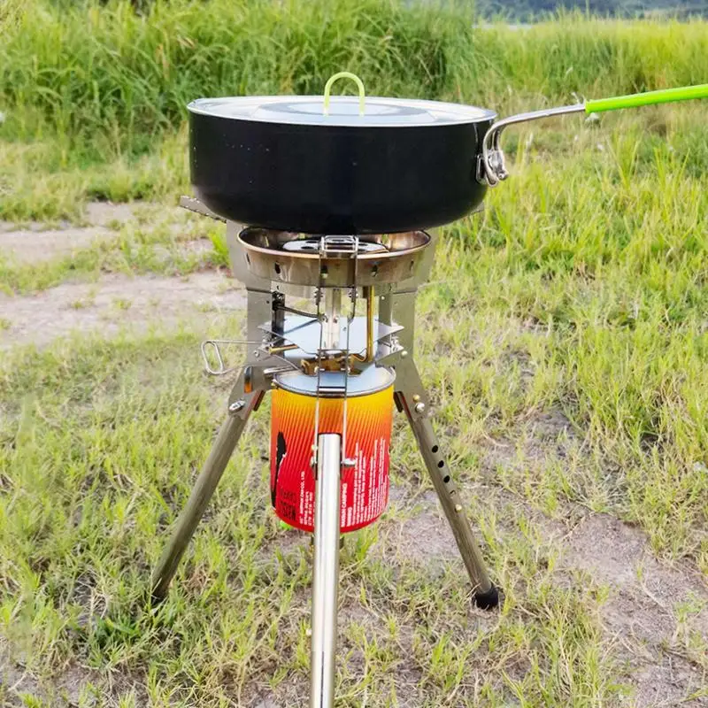 

High Power Camping Burner Stove Outdoor Propane Stove Burner Stand Gas Stove Adjustable Camping Stove Supplies For BBQ Picnic
