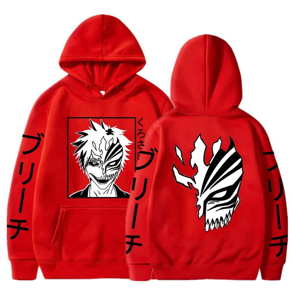 

Bleach Anime Hoodie Kurosaki Ichigo Man Sweatshirts Japanese Streetwears Men Women Crewneck Pullovers Anime Clothes Unisex