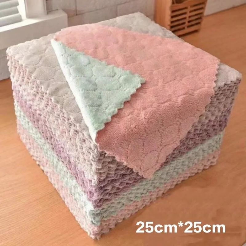 

10 шт., салфетки из микрофибры, впитывающие салфетки для мытья кухни