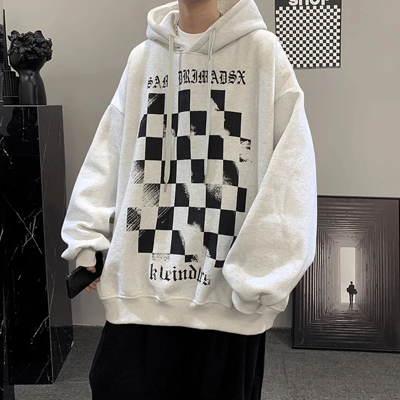 

QIWN 2021 New Sweater Men's Hoodie High Street Sweater Loose Hoodie Oversized Sweatshirt Men Hoodies Anime Hoodies