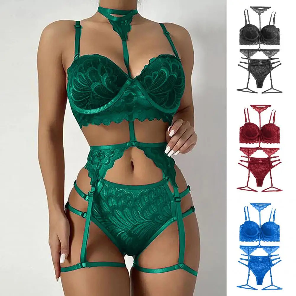 

Женский комплект из бюстгальтера и трусов, Прозрачная Кружевная Регулируемая женская пижама для медового месяца