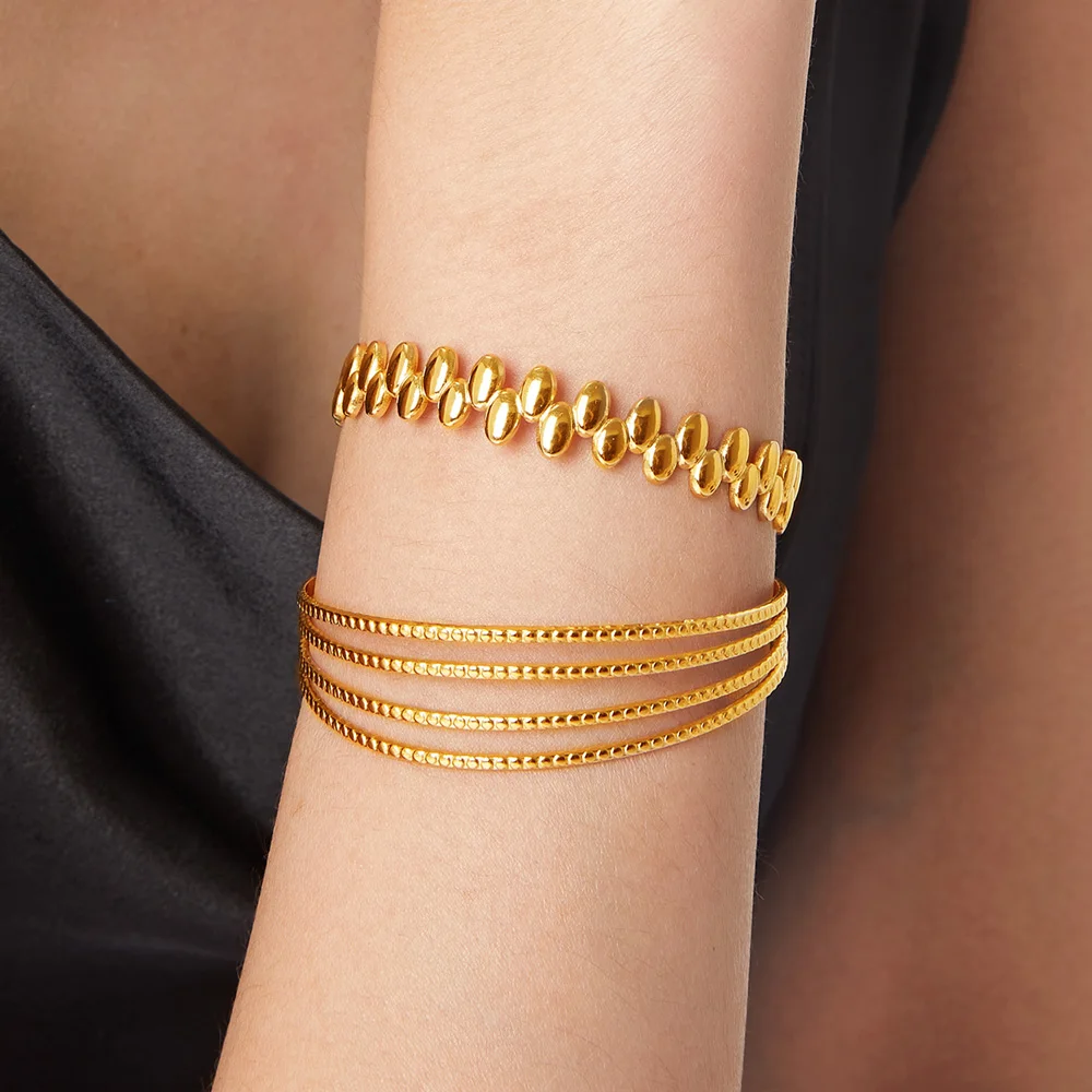 Liora браслеты из нержавеющей стали 316L для женщин модные браслеты-манжеты золотого