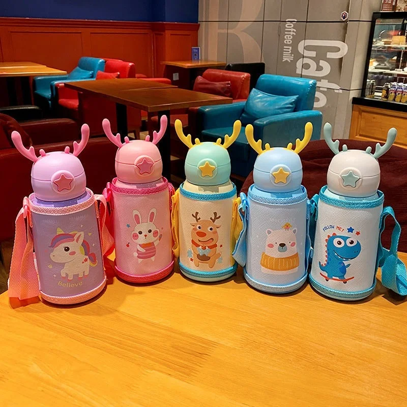 Детский умный дисплей с соломинкой чашка из нержавеющей стали измерением