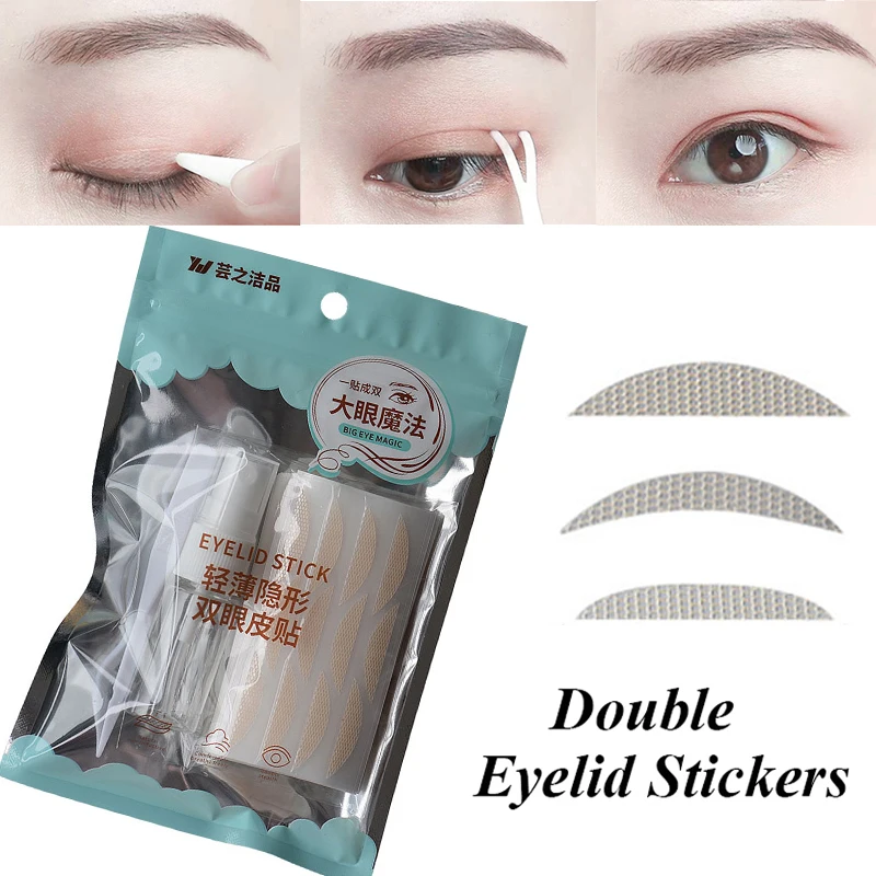 

240pcs Eyelid Tape Sticker Invisible Double Fold Eyelid Lace Paste Clear Beige Stripe Self-adhesive Natural Eye Tape Makeup Tool