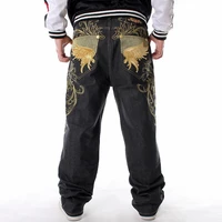 men denim pants loose streetwears hip hop jeans casual embroidery skateboard baggy jeans pants for men plus size jean trousers