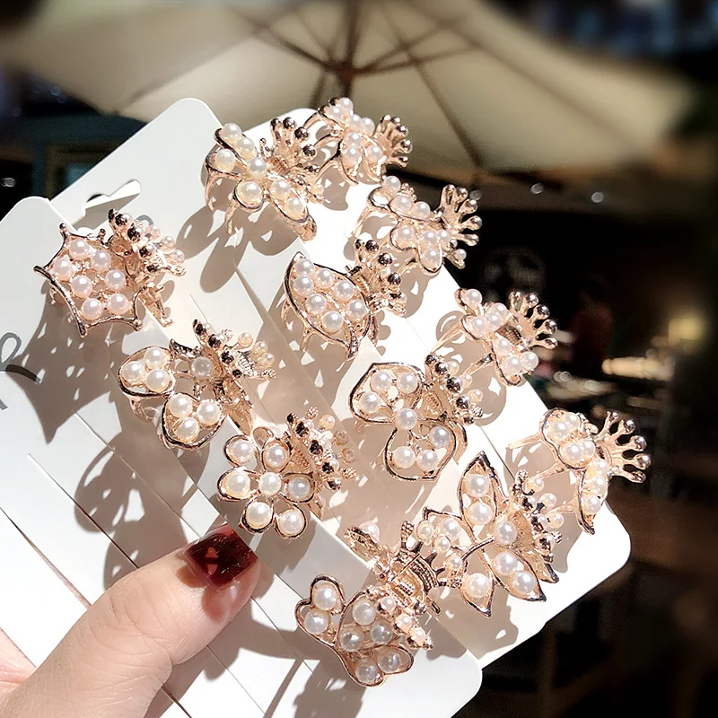 

Wholesale 30pcs Pearl Metal Hairpin Back Head Women's Small Grab Clip Hair Claw Pontail Clip Hair Accessories