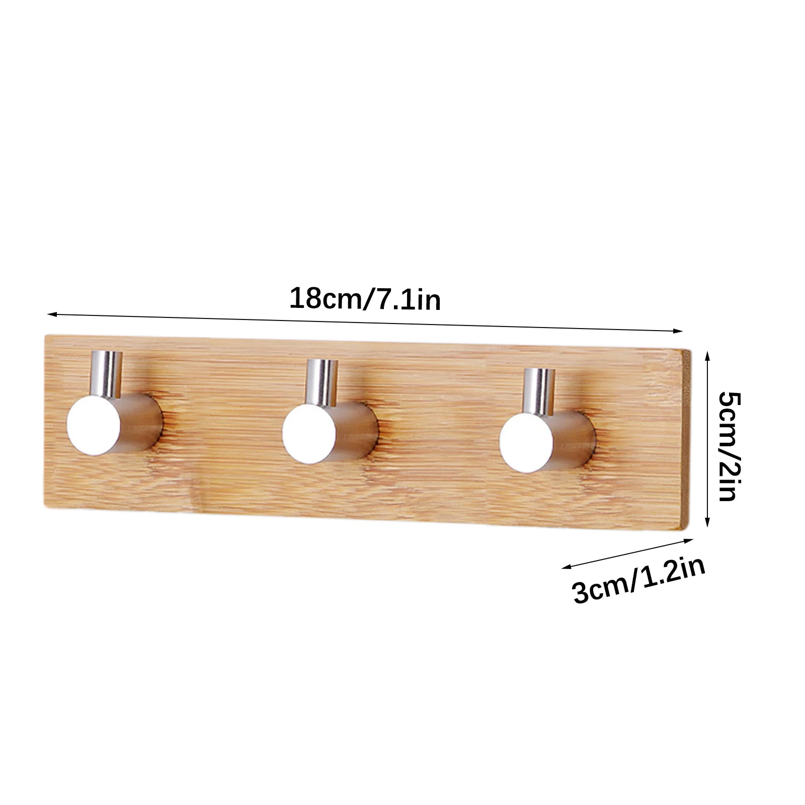 

1PC Wood Hook Up Waterproof Self Adhesive Rust-proof Stainless Steel Nice-looking Bathroom Supplies Towel Hooks High Quality