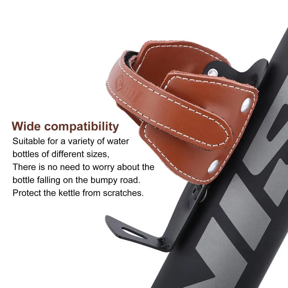 

Practical Bike Water Bottle Cage High Strength Cowhide Bicycle Bottle Rack for Outdoor Bike Water Bottle Cage