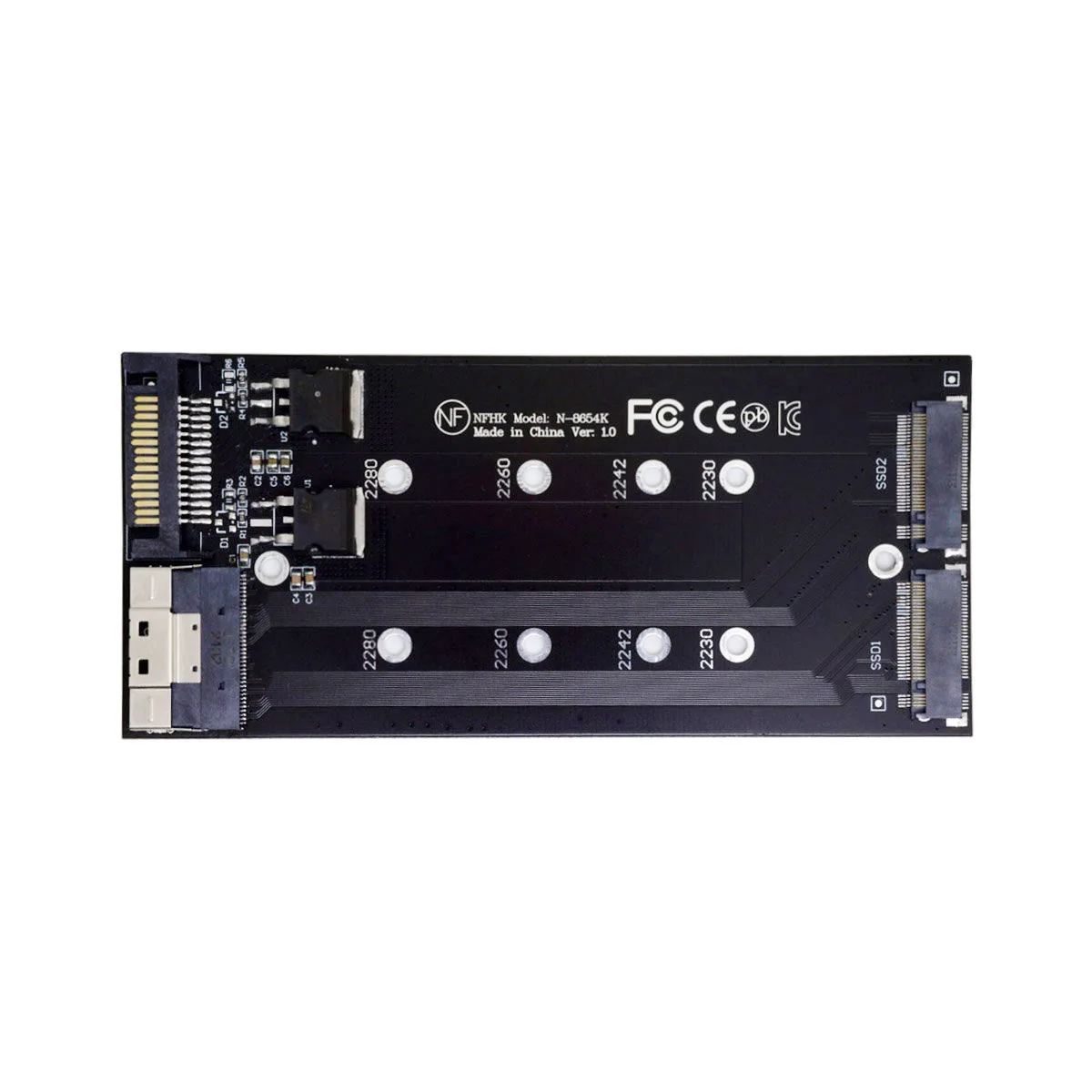 

Jimier Cablecc PCIE Express 3.0 4.0 Slimline SFF-8654 8X Raid Card VROC Raid0 Hyper to Dual 2X NVME M.2 AHCI Adapter