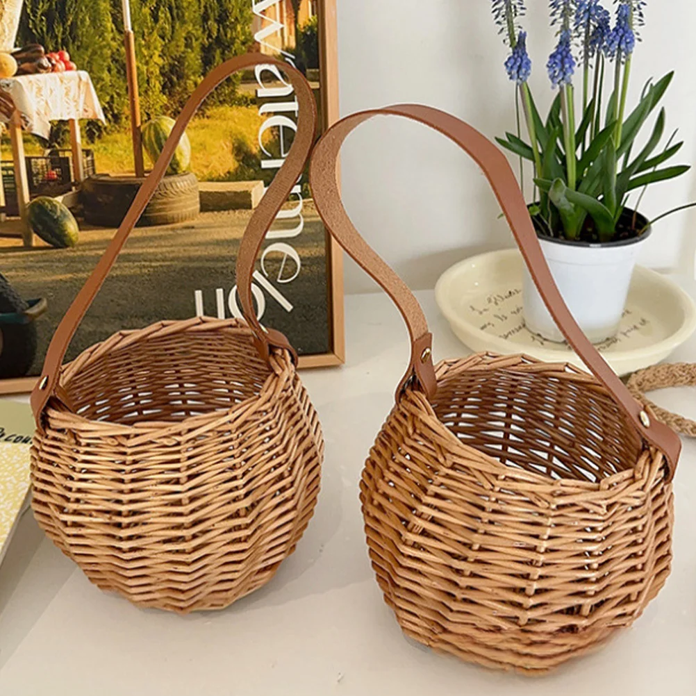 

Weaving Basket Wicker Woven Baskets Gifts Handheld Flower Arrangement Supply Wedding Storage