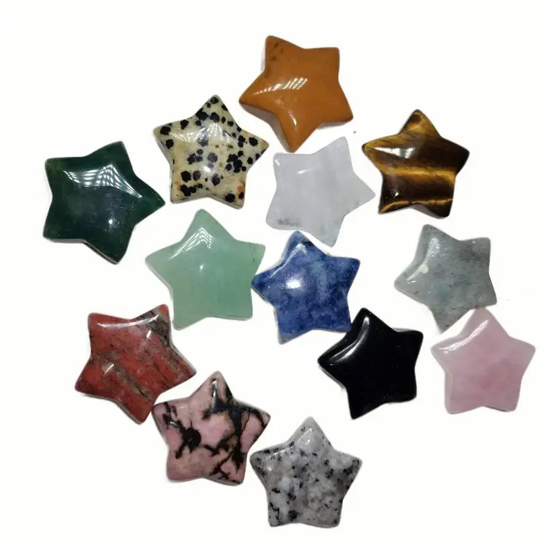 

Star Stones 10pcs Natural Smooth Shaped Crystals Star Ornaments Crystal Stone 25mm Star Decor For Sand Boxes Aquarium Flowerpots