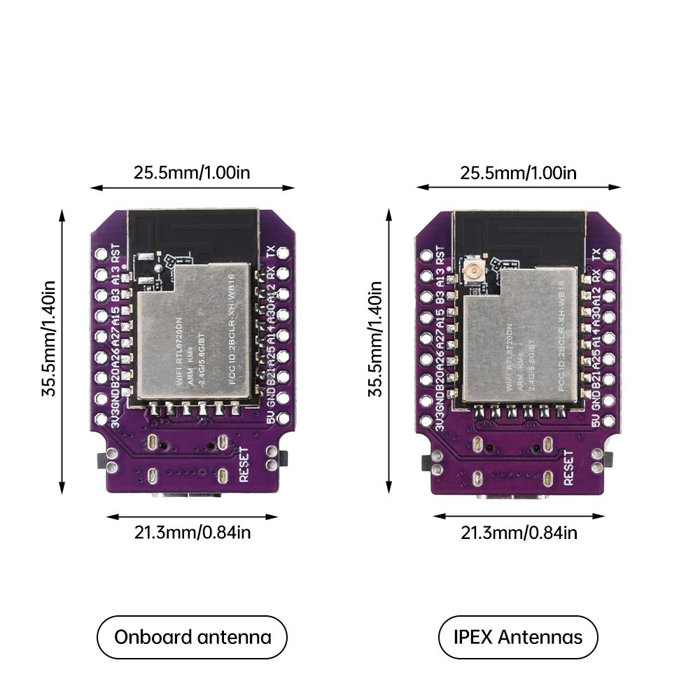 Мини-плата разработки Bw16 Rtl8720Dn двухдиапазонный модуль Wi-Fi Bluetooth Ble Ch340 с 5 ГГц