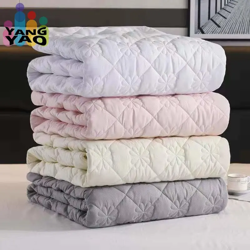 

Solid Thicken Quilted Mattress Cover King Queen Size Bed Protector Pad Anti-Bacteria Mattress Topper Air-Permeable Bed Pad Cover