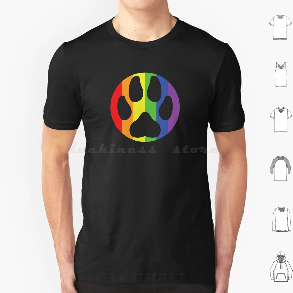 Футболка Paw In A Circle-Pride (Радуга) большого размера 100% хлопок пушистая меховая собака