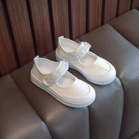 children shallow canvas shoes 2022 summer new kids fashion round toe versatile girls rhinestone flat casual shoes for school