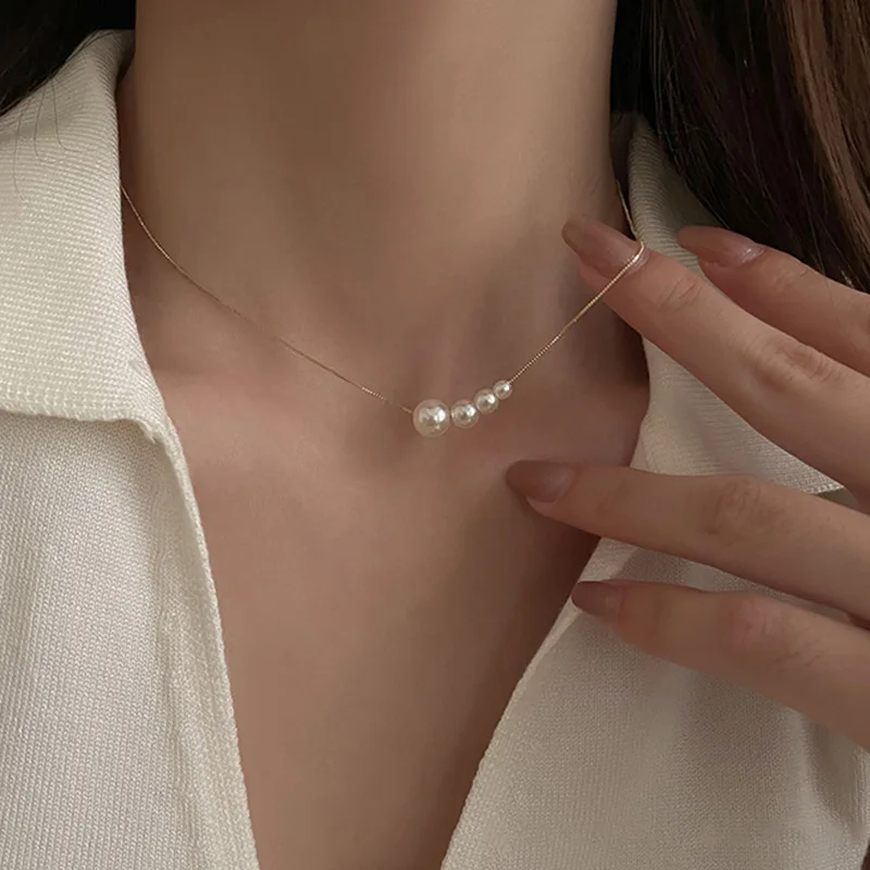 Винтажное жемчужное ожерелье-чокер для женщин и девушек золотая цепочка