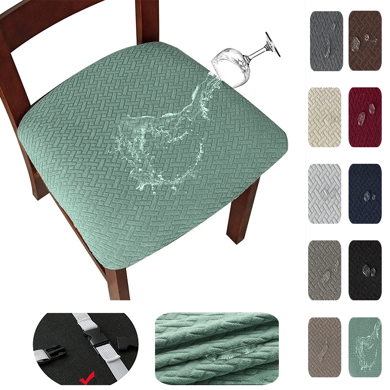 

1 шт. водонепроницаемые чехлы на стулья из спандекса жаккардовый чехол для кресла эластичные съемные моющиеся чехлы на подушки для столовой