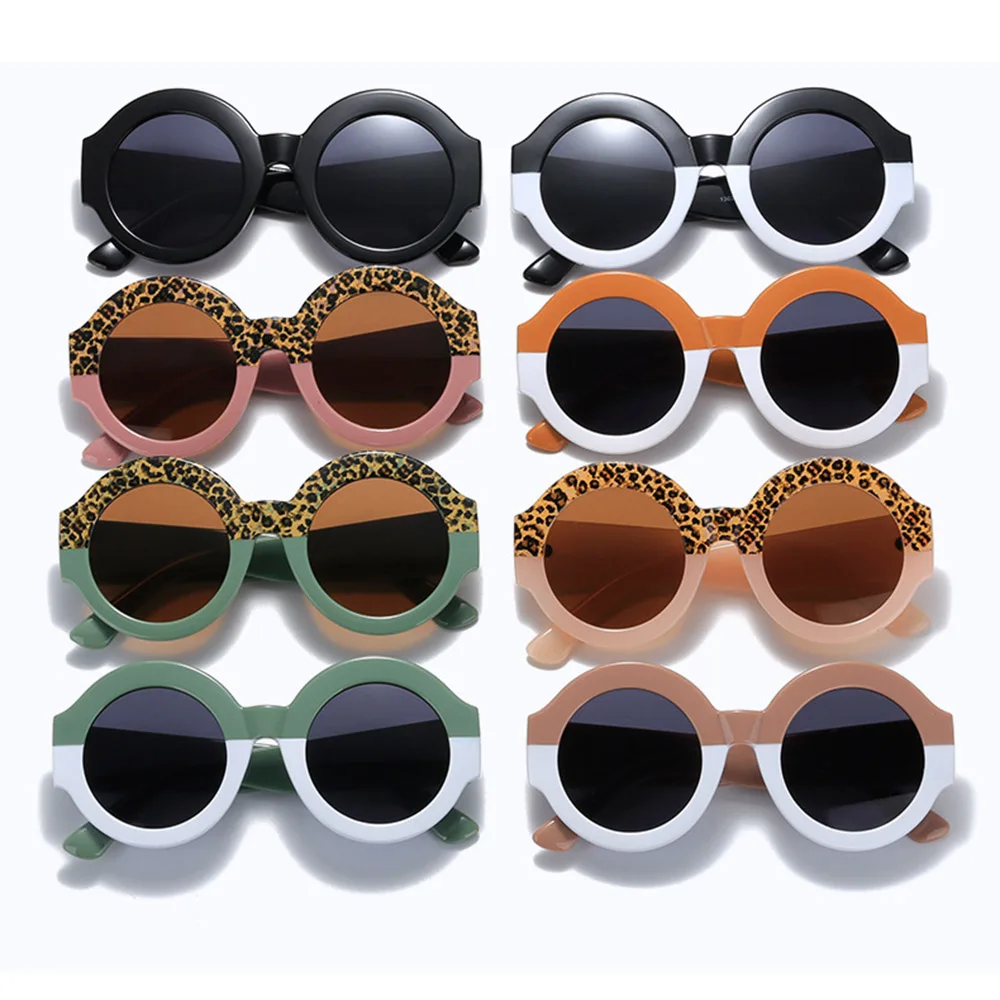

New 1pc Retro Round Kids Sunglasses Fashion Leopard Cartoon Children Sun Glasses Boys Girls Baby Outdoors UV400 Goggle Eyewear