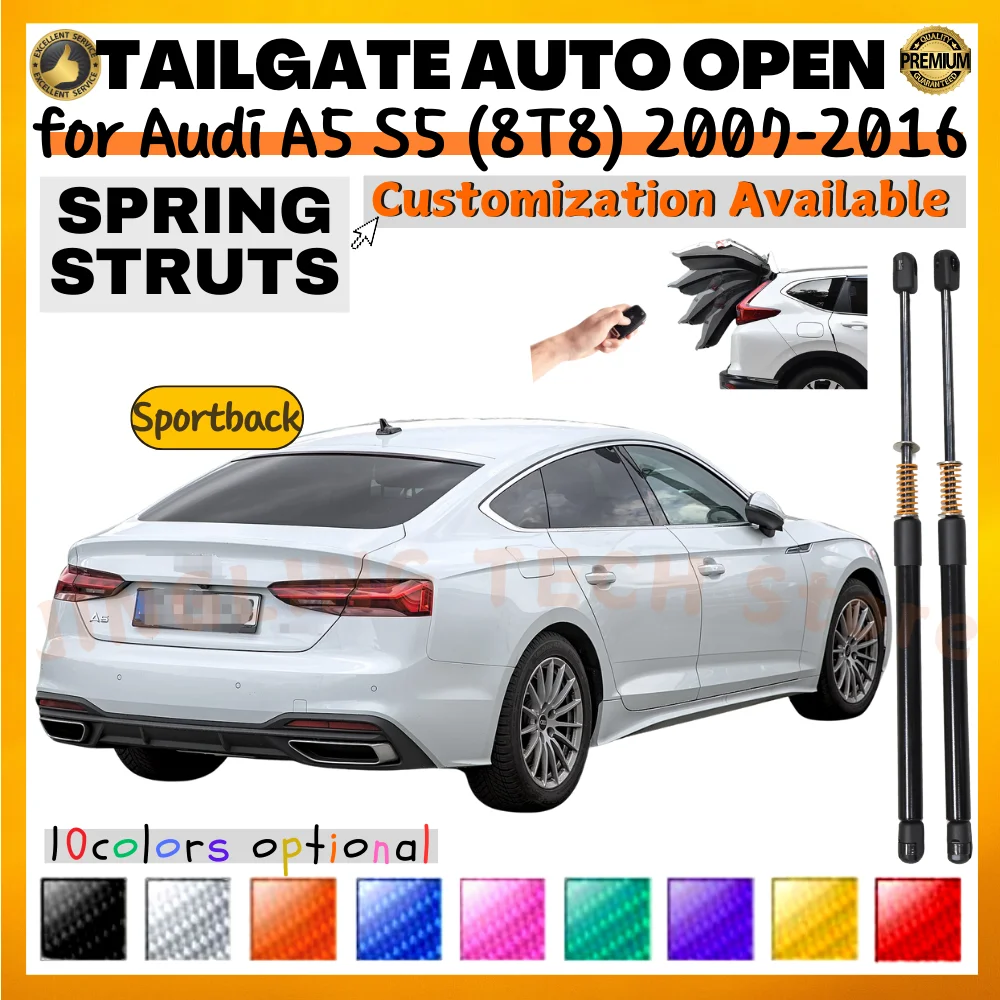 Фото Qty(2) Стойки багажника с пружиной для Audi A5 S5 Sportback (8T8) 2007-2016 483,5 мм Подъемник задней двери Амортизаторы №1
