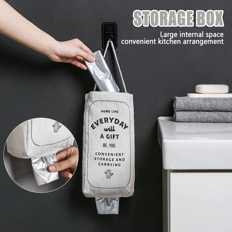 

Grocery Bag Storage Dispenser Wall Mount Trash Shopping Bag Organizer for Bathroom Kitchen xqmg