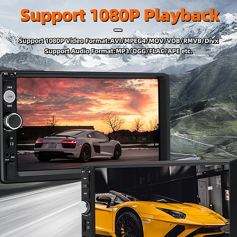 Автомагнитола 2din мультимедийный MP5 mp3-плеер 7 дюймов Bluetooth USB TF FM