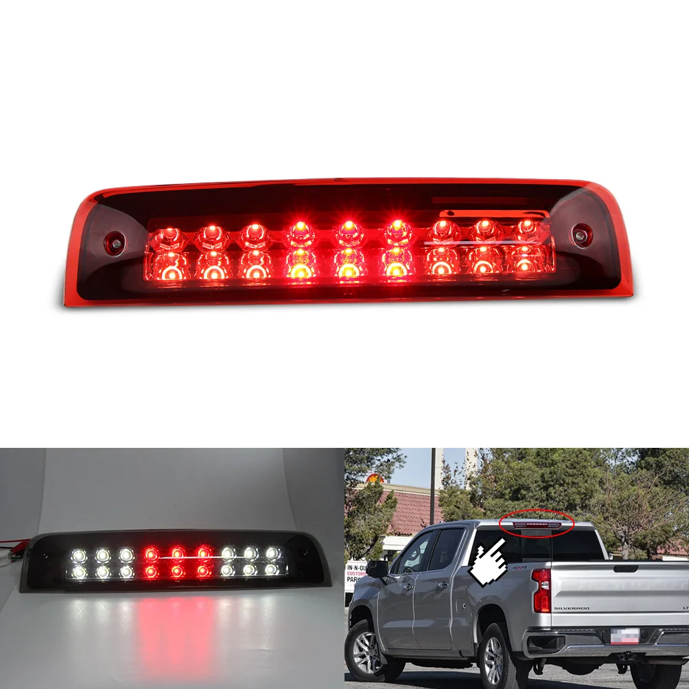

For Dodge RAM 1500 2500 3500 2009-2018 LED Smoke 3rd Third Brake Tail Cargo Light High Mount Stop Lamp Turn Signal Backlights